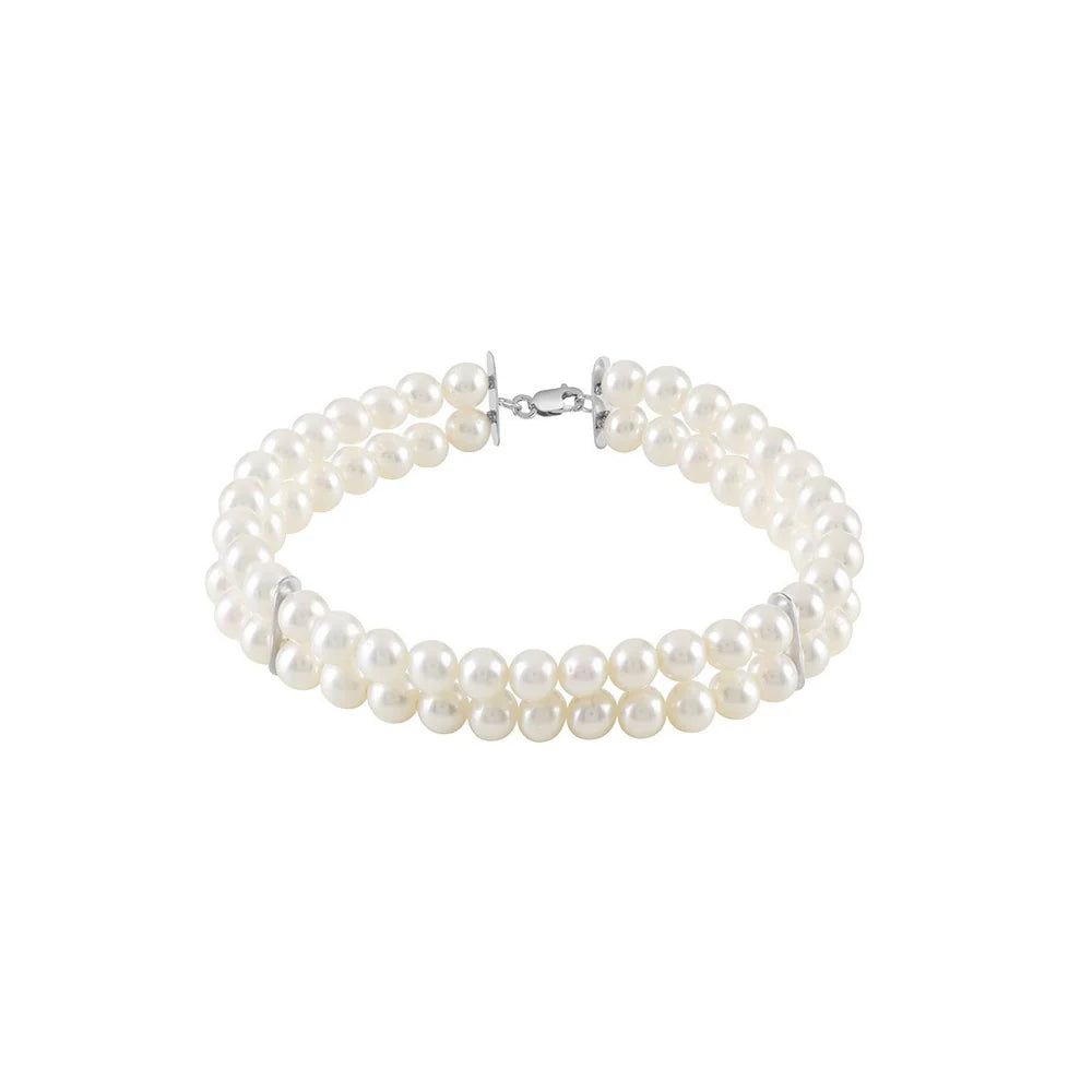 Bracciale in oro 18kt con doppio giro perle-Bliss
