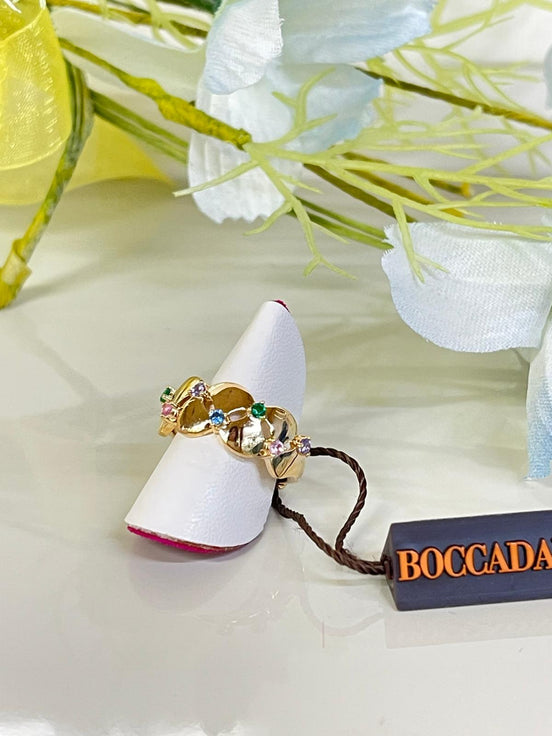 anello in argento dorato con Swarovski Boccadamo