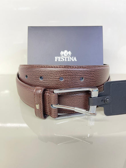 cintura in pelle da uomo marrone Festina