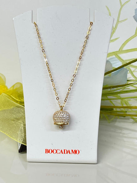collana in argento dorata con Swarovski Boccadamo