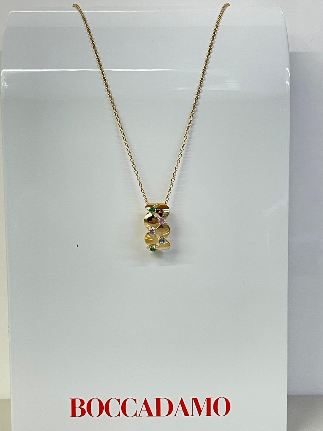 Collana in argento dorata con Swarovski Boccadamo