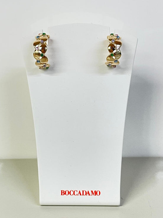 orecchini in argento dorato con Swarovski Boccadamo
