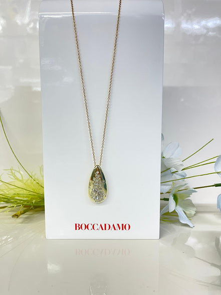 collana lunga in metallo dorata con Swarovski Boccadamo