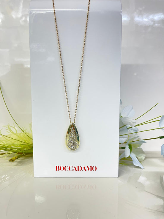 collana lunga in metallo dorata con Swarovski Boccadamo
