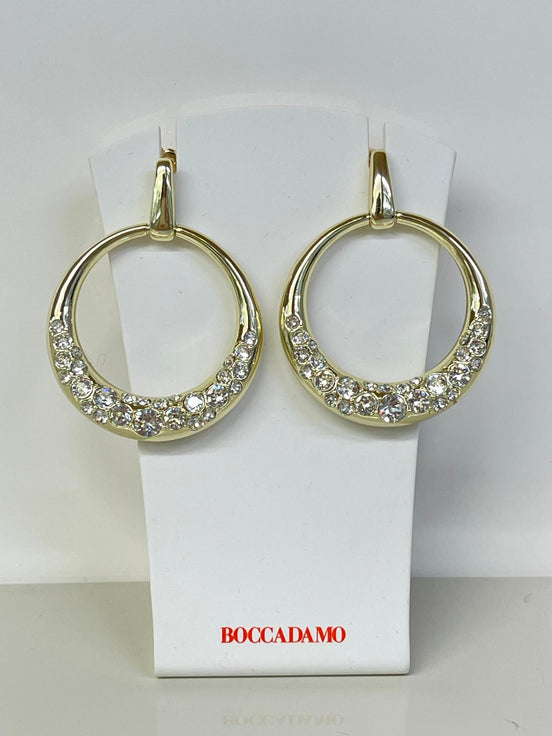 orecchini in acciaio dorati con Swarovski Boccadamo