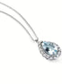 Collana in oro brillanti e topazio azzurro