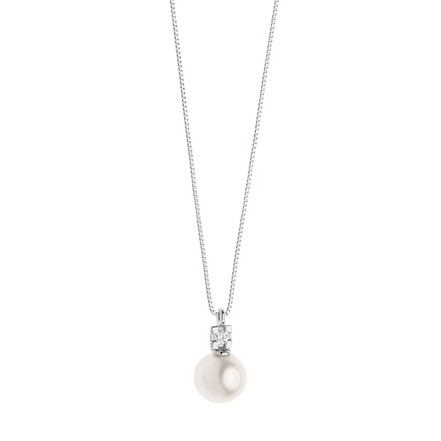 Collana in oro con perle e diamanti