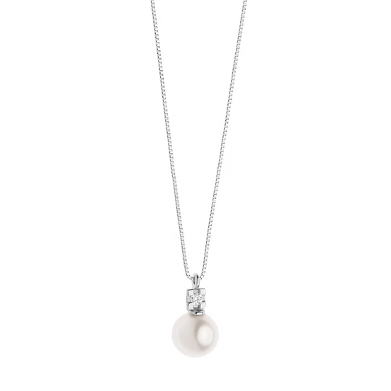 Collana in oro con perle e diamanti