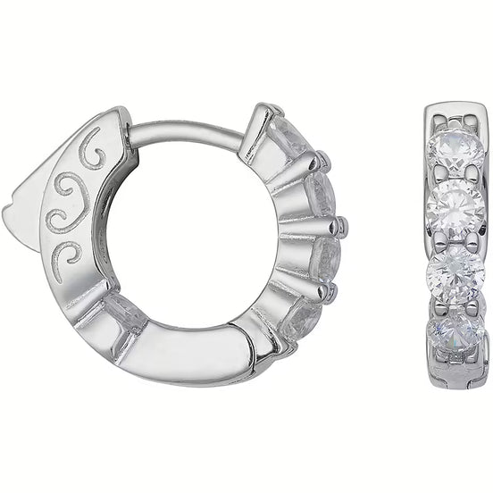 Orecchini argento Comete con zirconi