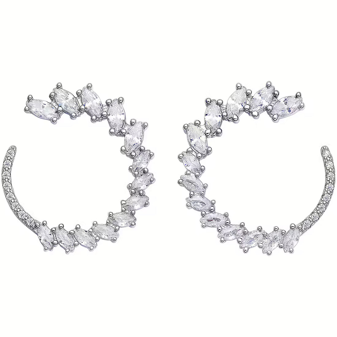 Orecchini argento Comete con zirconi