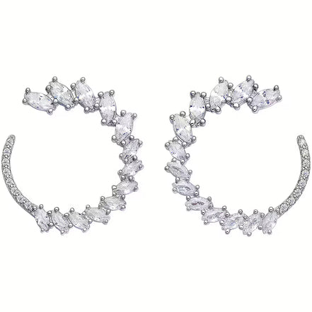 Orecchini argento Comete con zirconi