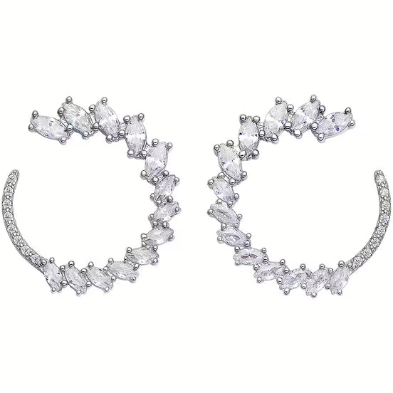 Orecchini argento Comete con zirconi